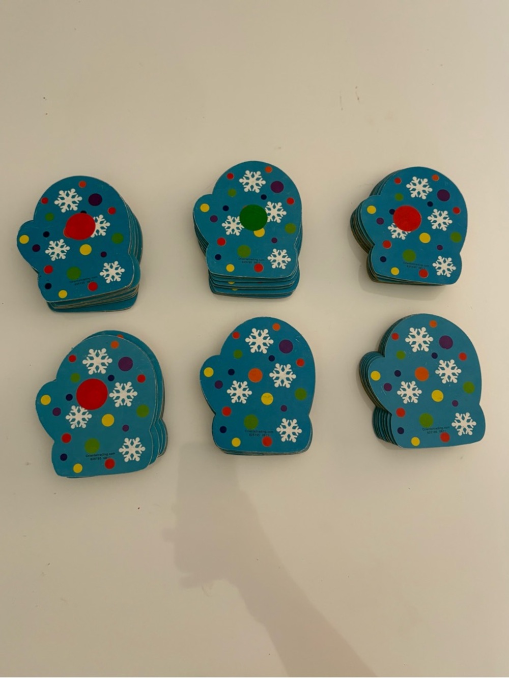 Matching mittens game from oriental trading